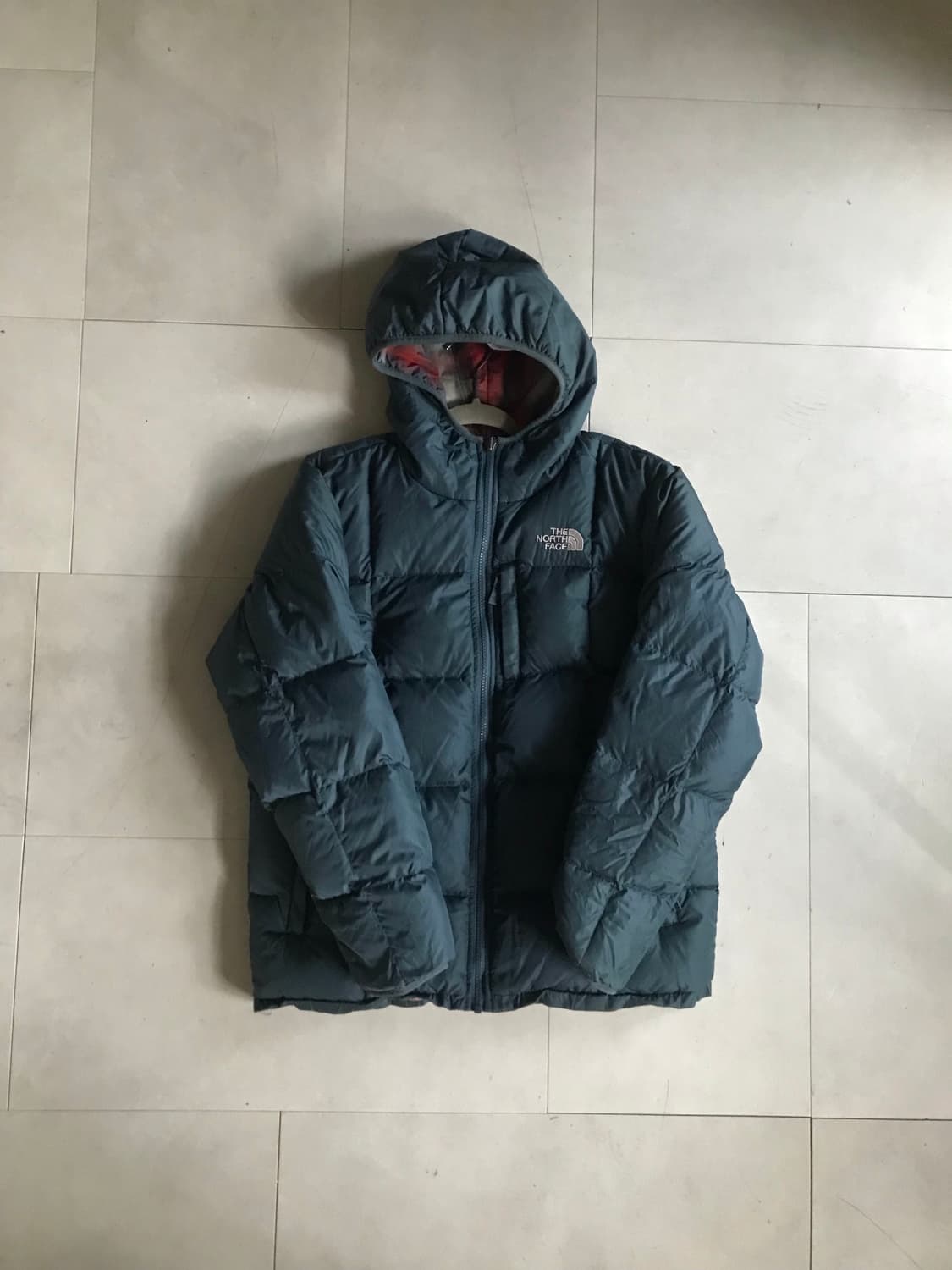 노페 체크 청록 리버시블 패딩 상품이미지8