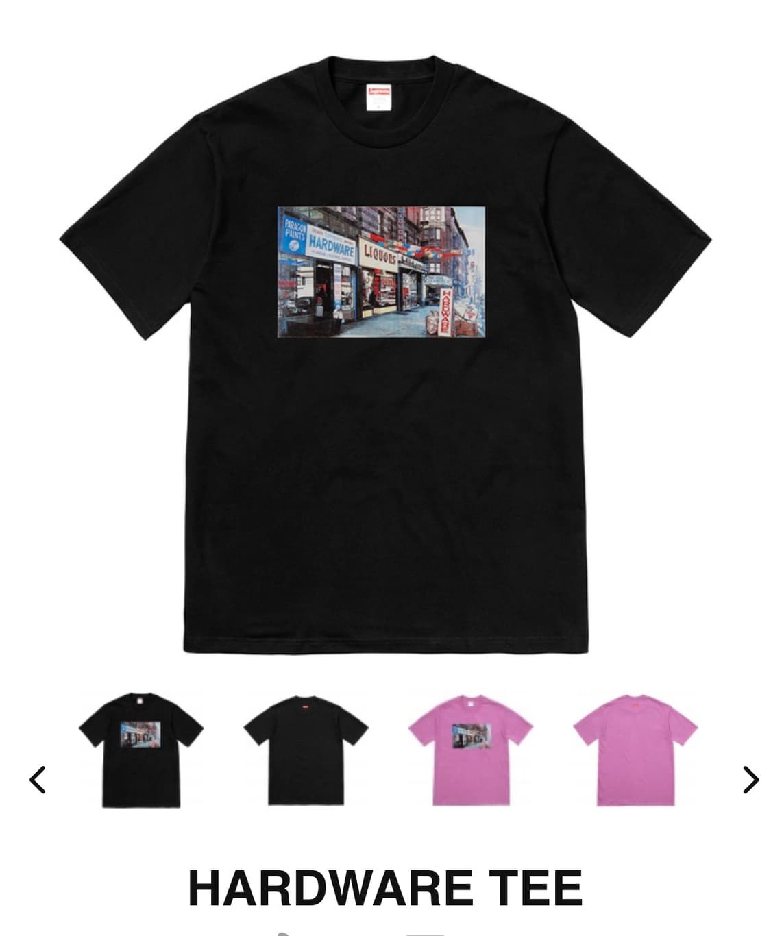 [L] 슈프림 18SS Hardware 티셔츠 블랙 상품이미지1