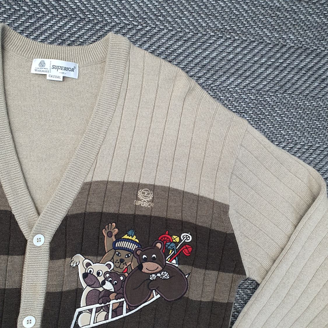 슈페리어 브이넥 니트 가디건 남자105~110 상품이미지3