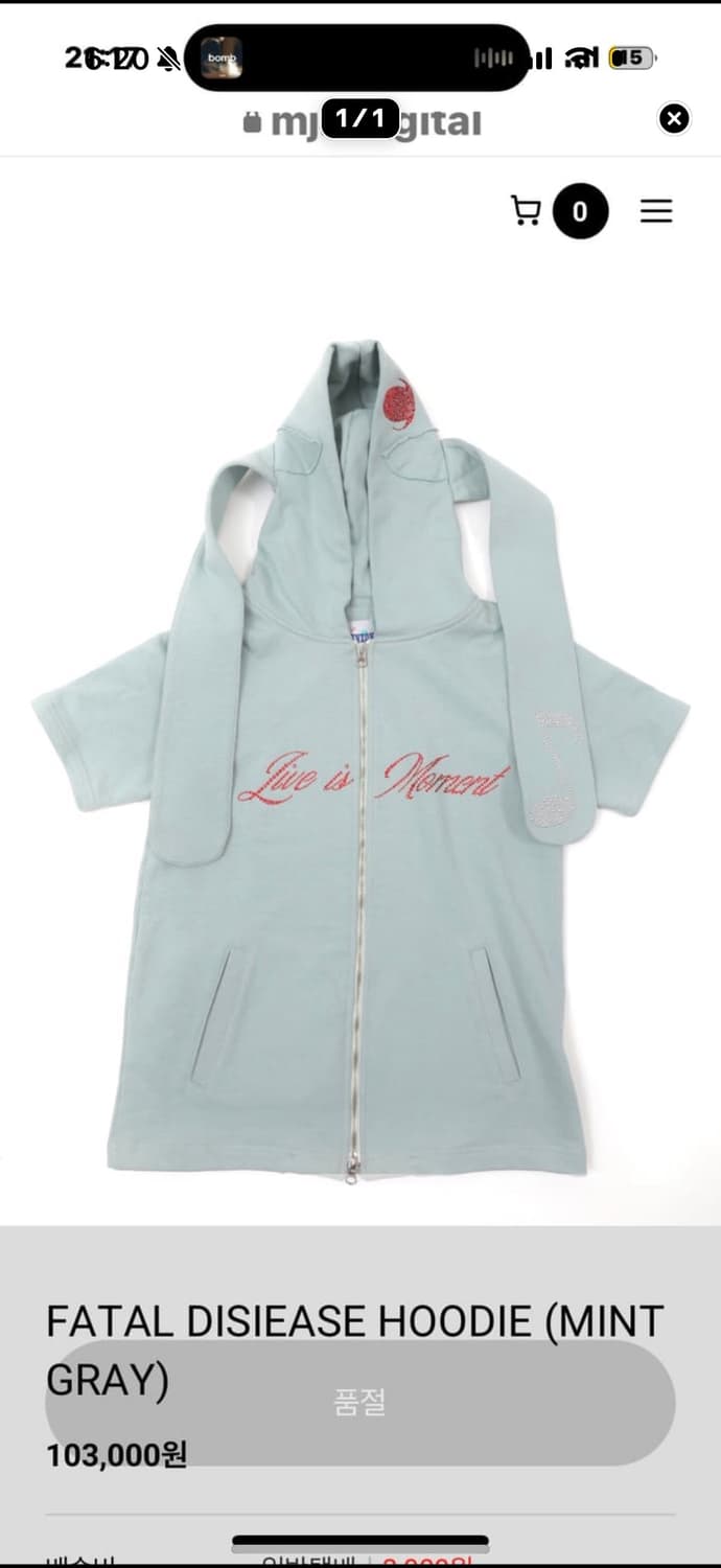 구함 몽진존 민트 후드 fatal disiease hoodie mint  상품이미지1