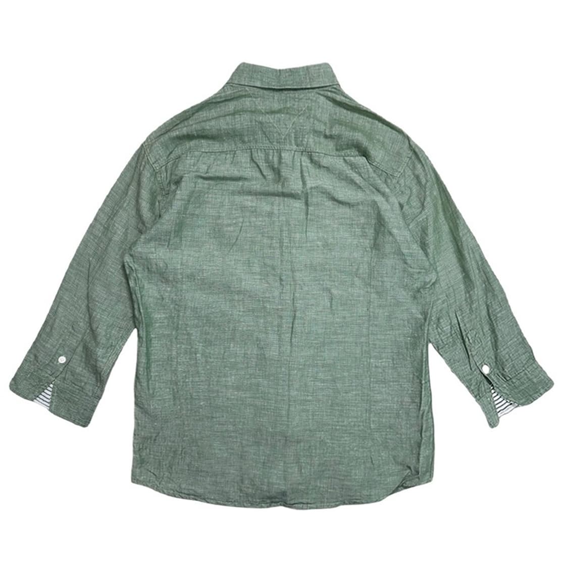LACOSTE 린넨 100% 7부 셔츠 그린 상품이미지5