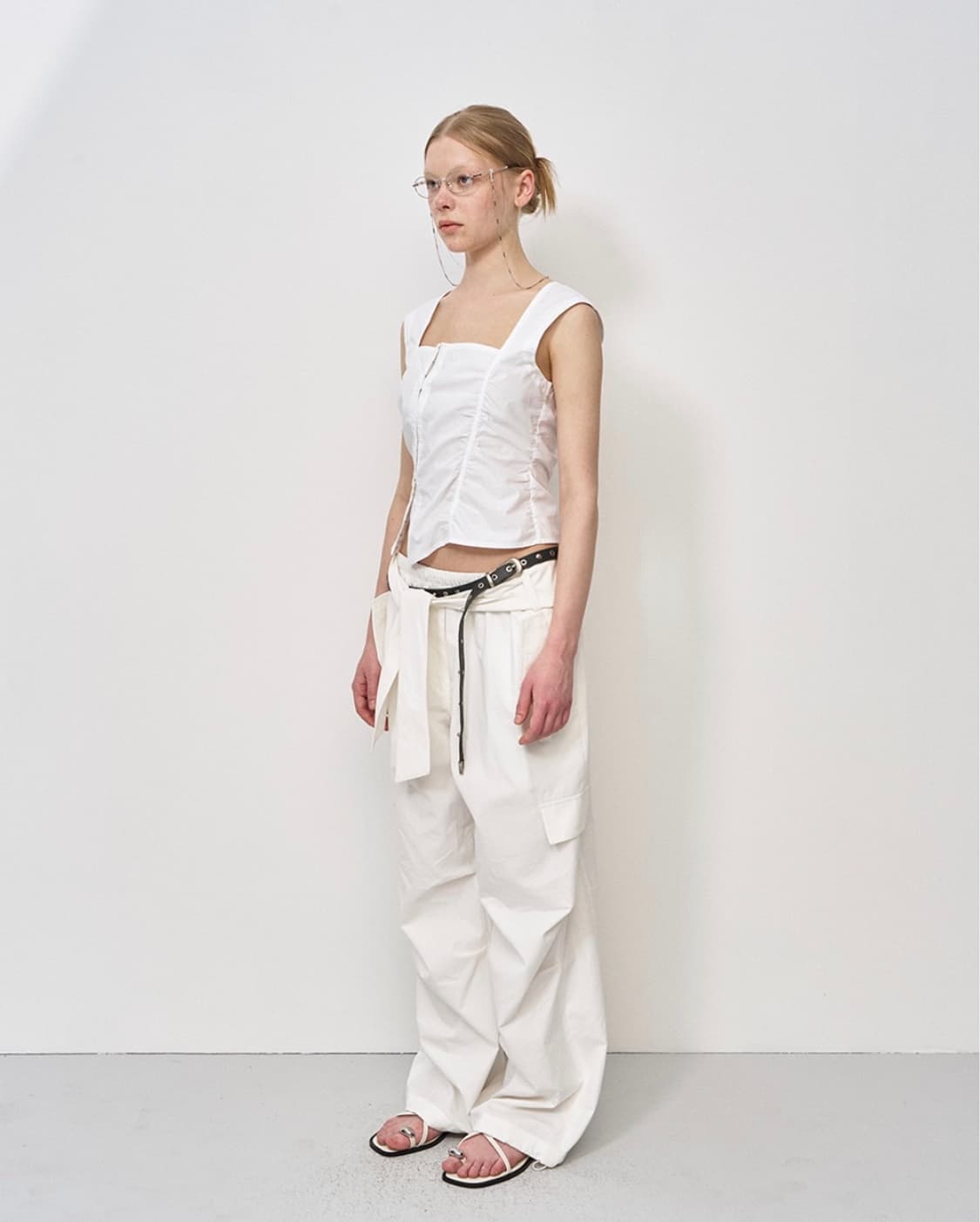 Lcdc tm KNOT-DETAIL WIDE TROUSERS 상품이미지2