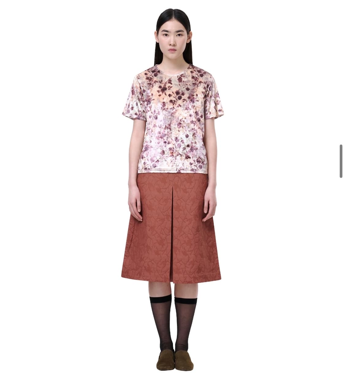 FRONT TUCK MIDI SKIRT (UMBER) 상품이미지2