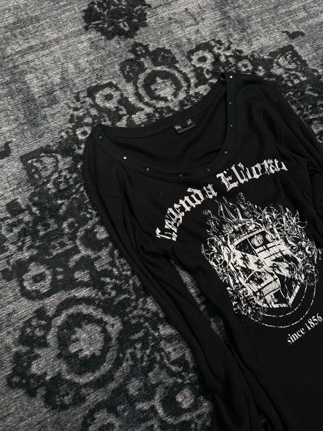 Body wave y2k stud gimmick ribbed cut se 상품이미지2