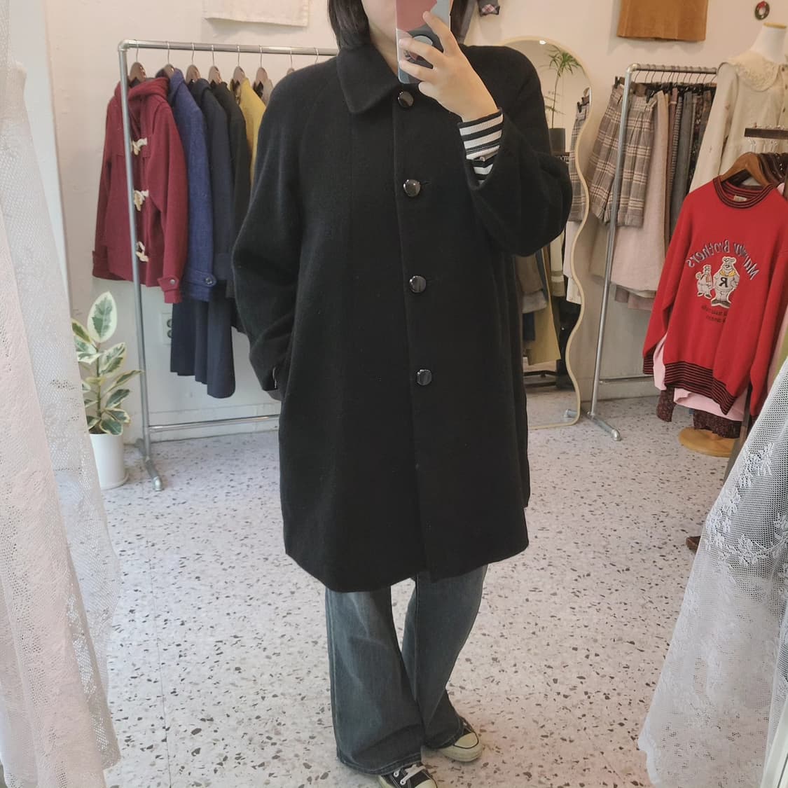 Antraci 울앙고라100 블랙 코트 상품이미지9