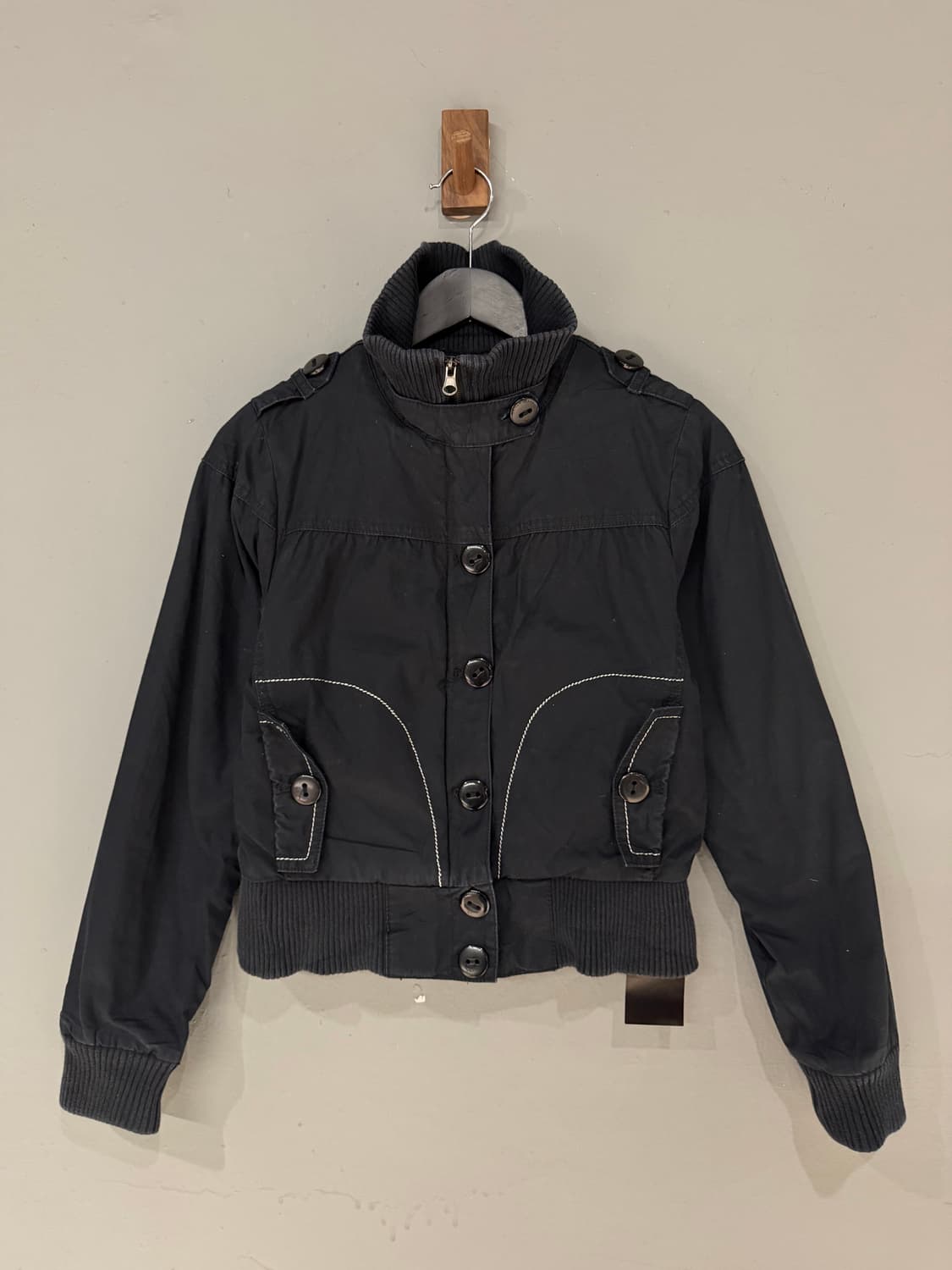 high-neck button-up crop jacket 상품이미지6