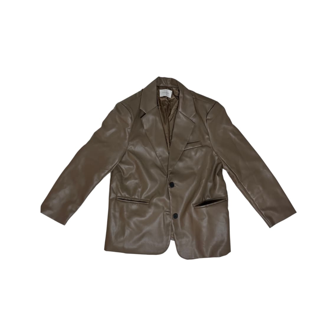 TheOpenProduct 토프브라운 비건레더 자켓 상품이미지1