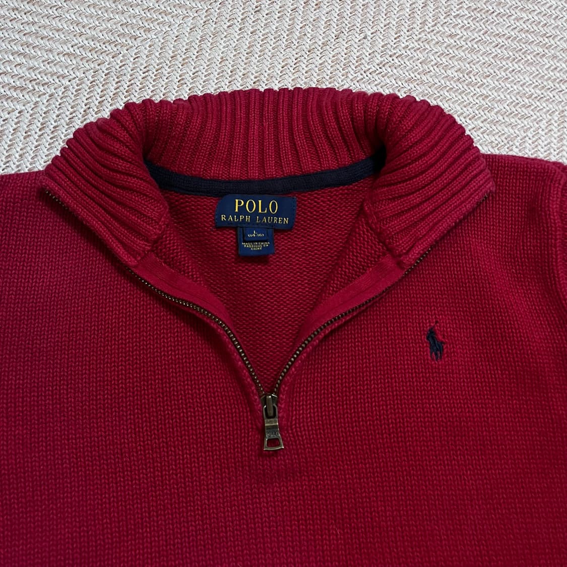 [정품] 폴로 레드 / 네이비포니 반집업 니트 [ 실확 ] 상품이미지3