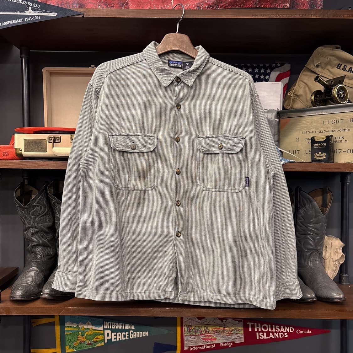 파타고니아 마이크로 핀 체크 코튼 워크셔츠 N1020 상품이미지1