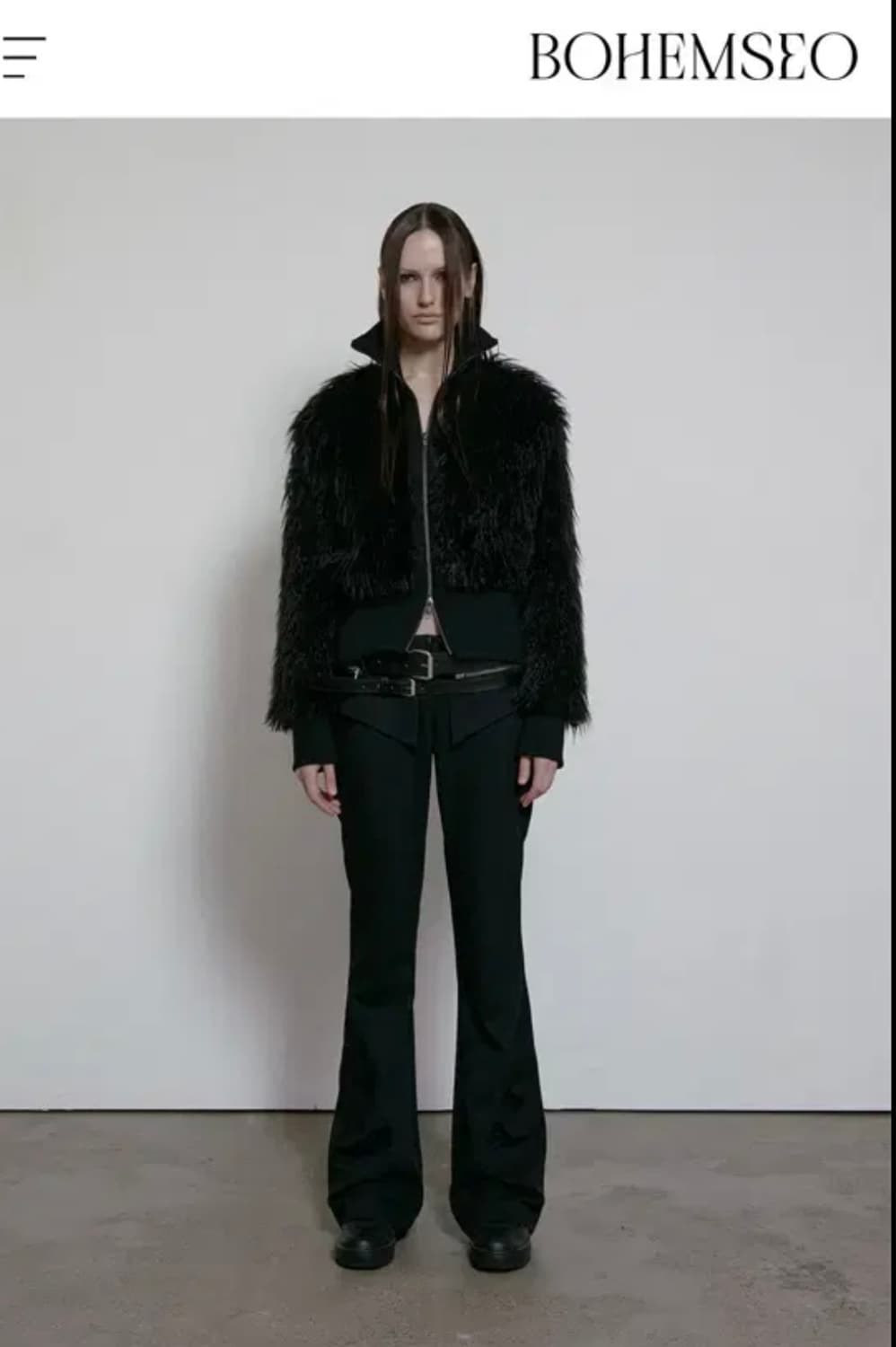 보헤미안서울 하이넥 퍼 집업 자켓 상품이미지2