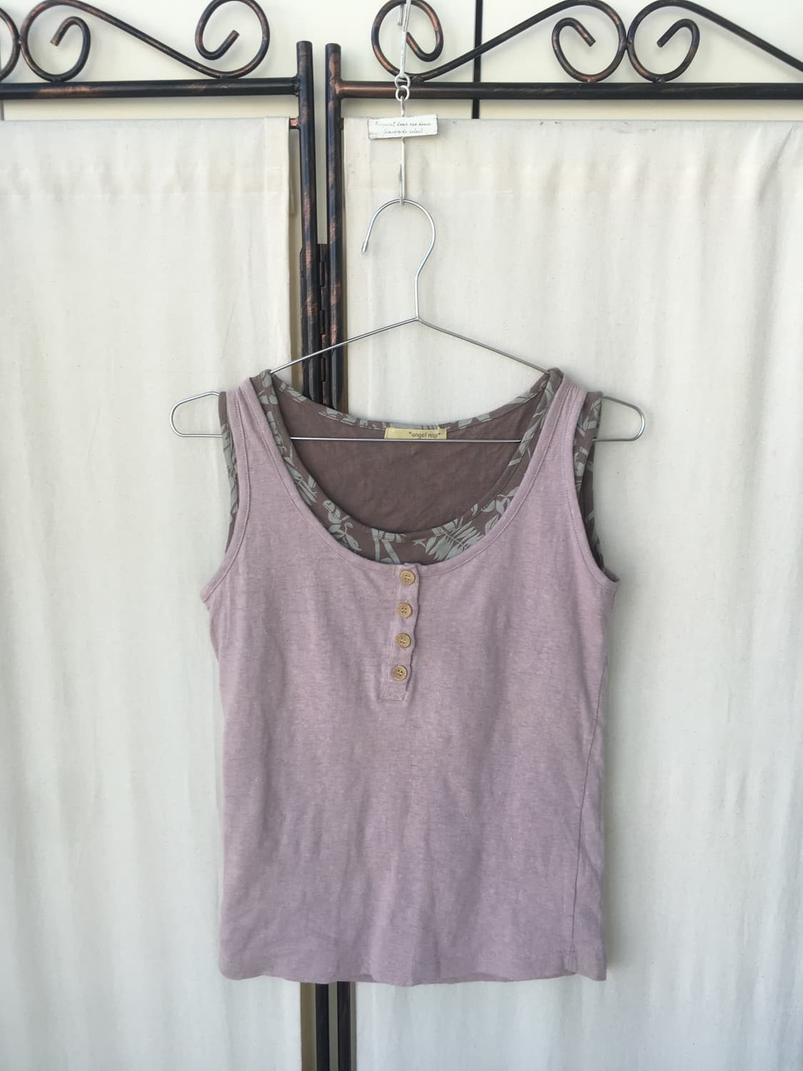 jpn vintage dusty pink layered sleeveles 상품이미지5