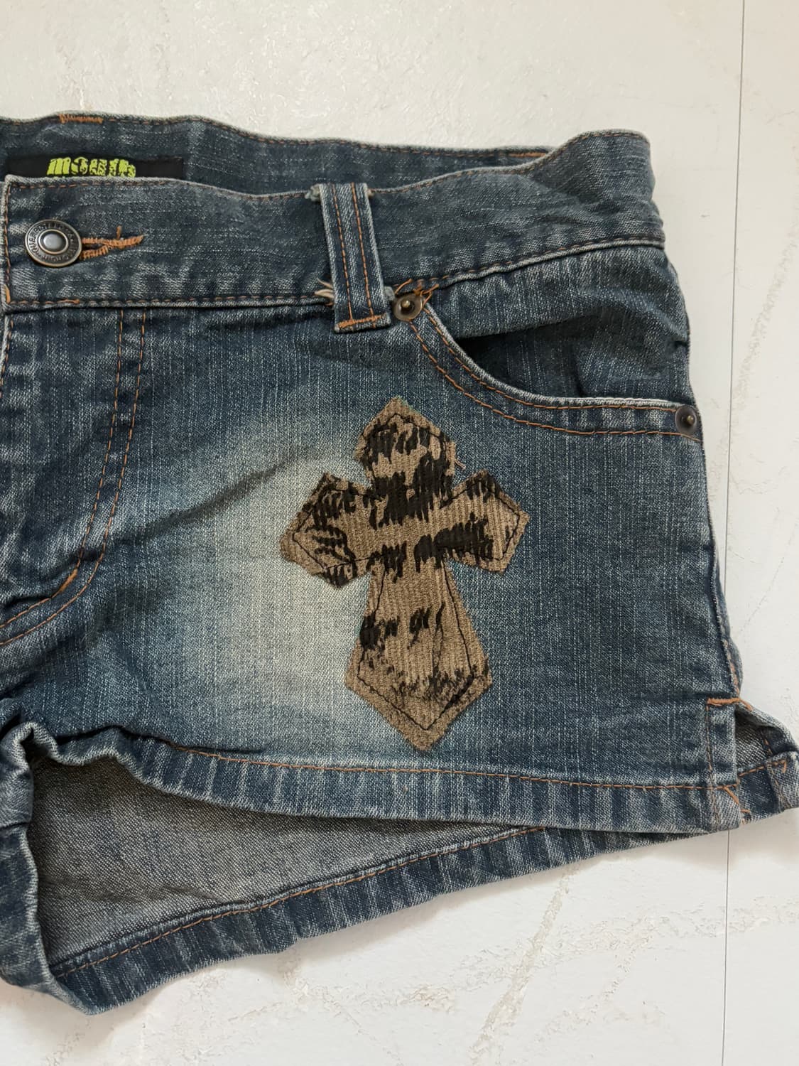 • hurtremake denim cross patch short  상품이미지7