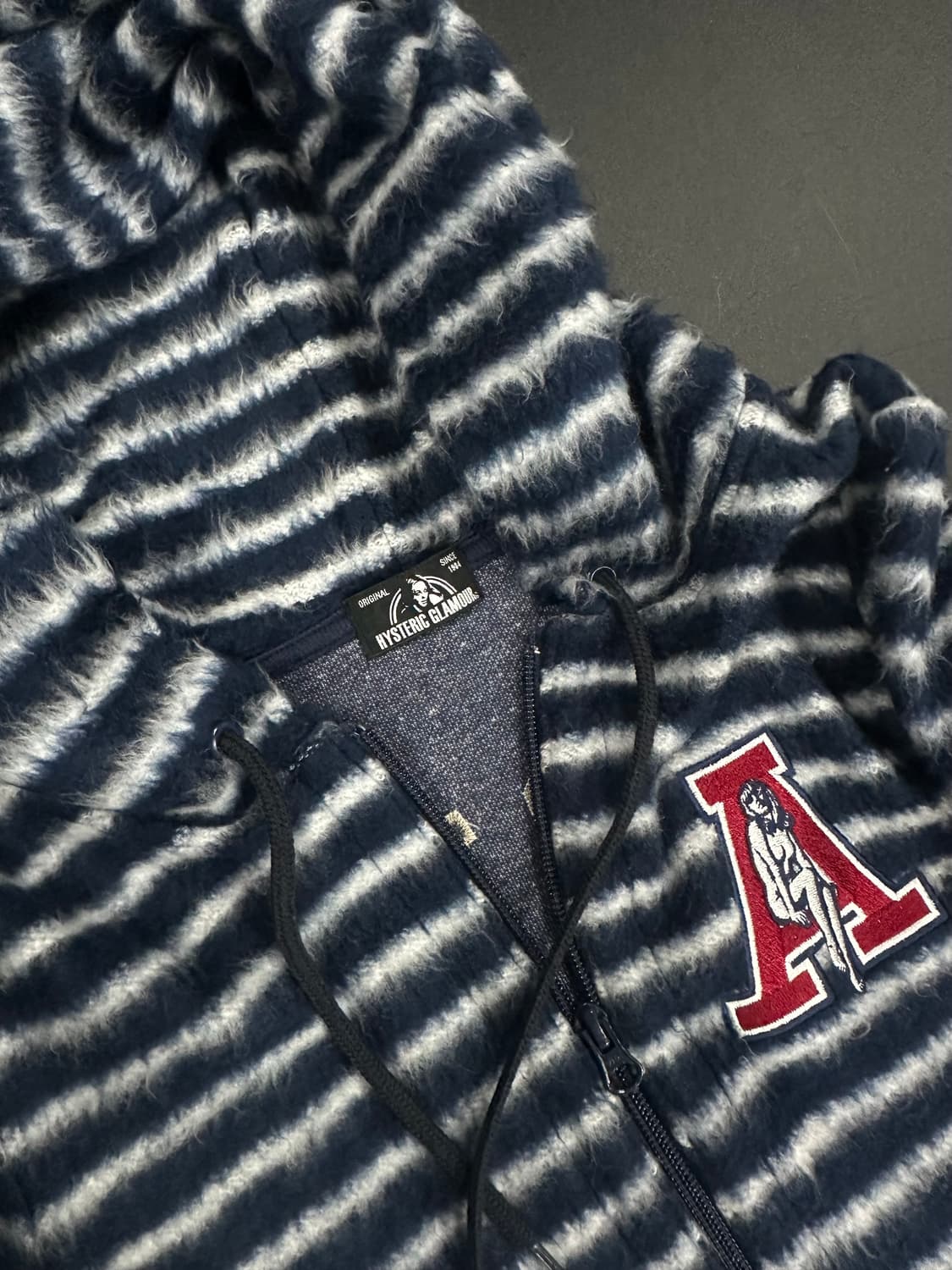 히스테릭 글래머 모헤어 스트라이프 후드 집업 상품이미지6