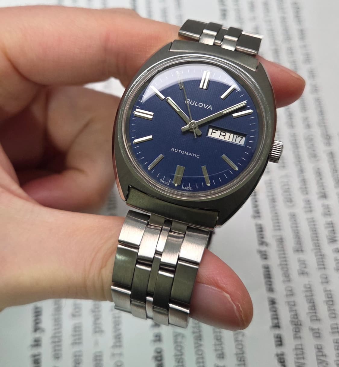 빈티지 부로바 N3 터틀 데이데이트 블루 바둑이 브레이슬릿 ver. 상품이미지5