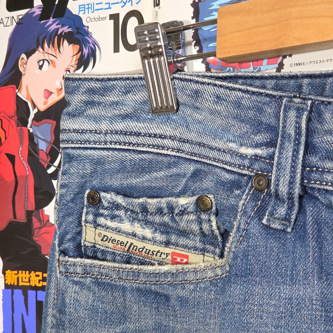 디젤 중청 디스 데미지 버튼플라이 데님 팬츠 상품이미지3