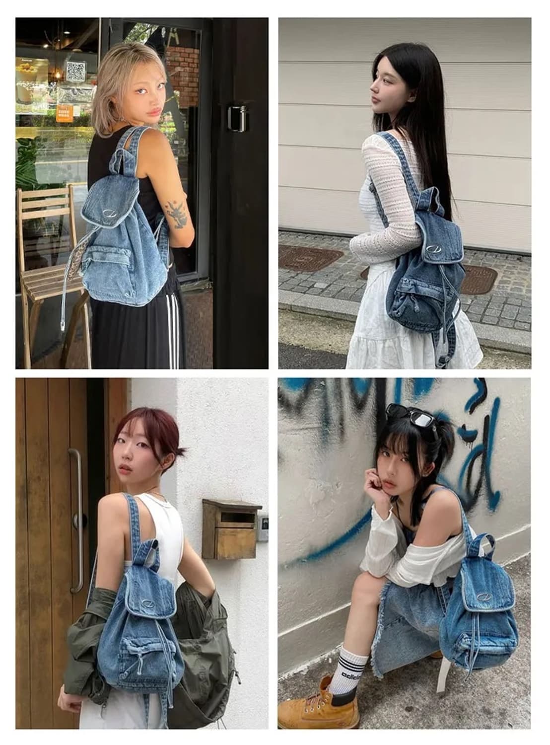 오드스튜디오 스몰 데님 백팩 블루 상품이미지2