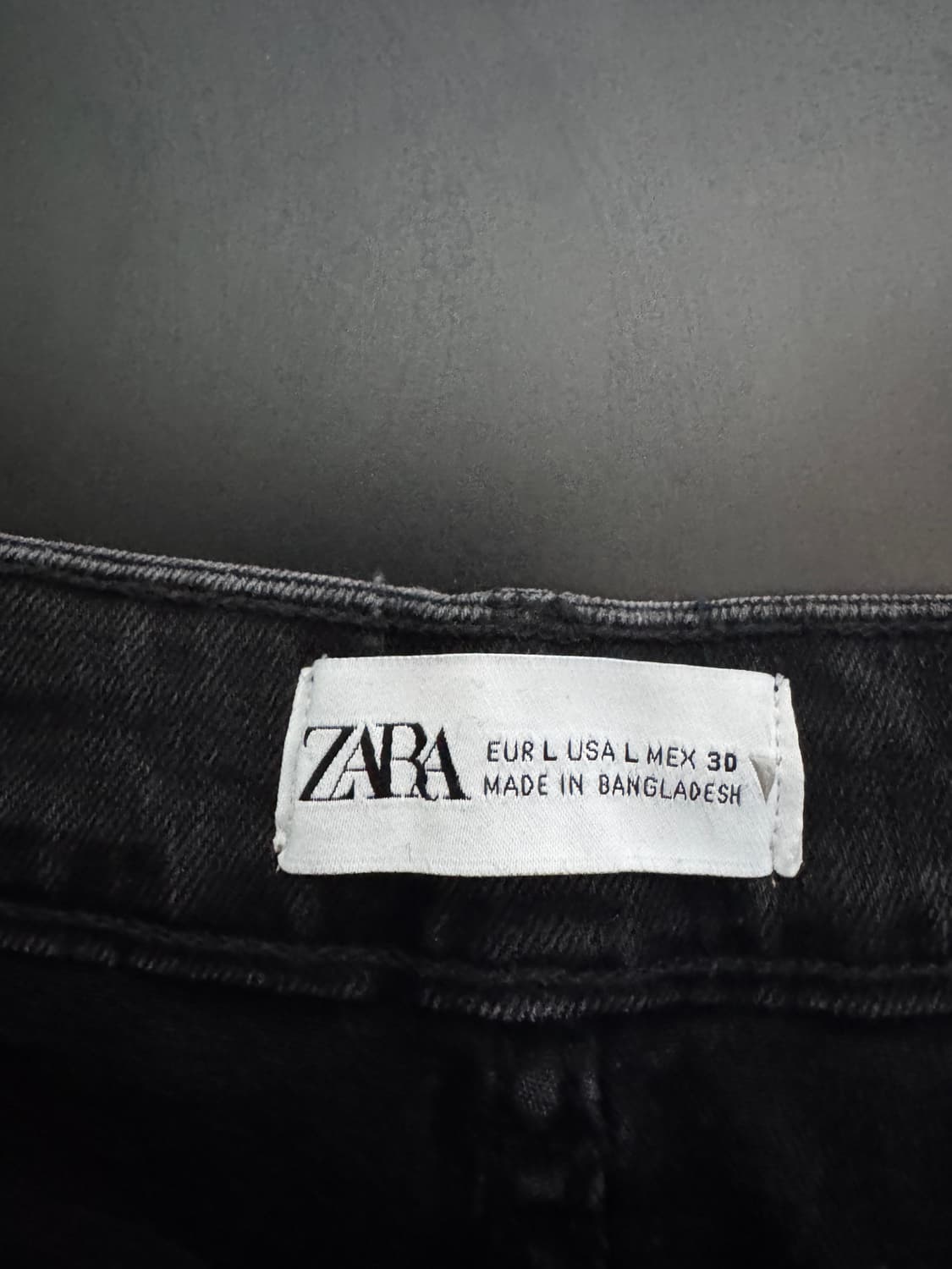 <새상품> 여성 자라 ZARA 흑청 데님 미디 스커트 L 상품이미지4