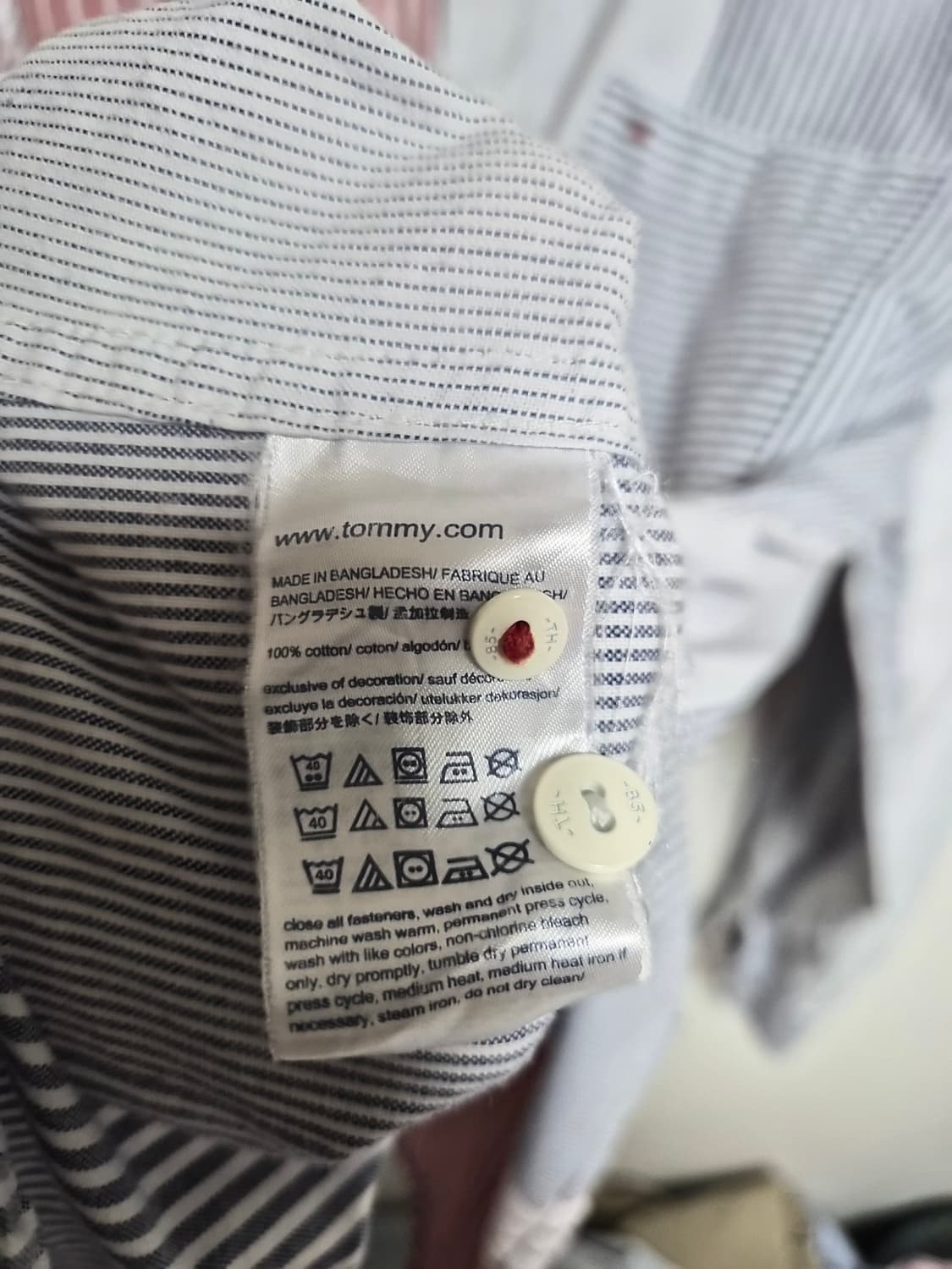 타미힐피거Tommy 옥스포드 스트라이프 셔츠 2XL - S388 상품이미지5