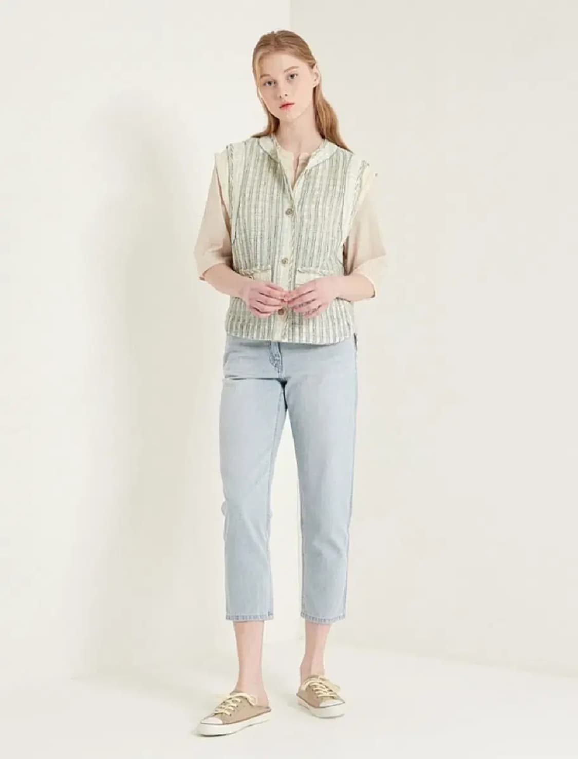 여성 82 SJSJ 브레이드 라인 베스트 조끼 상품이미지2