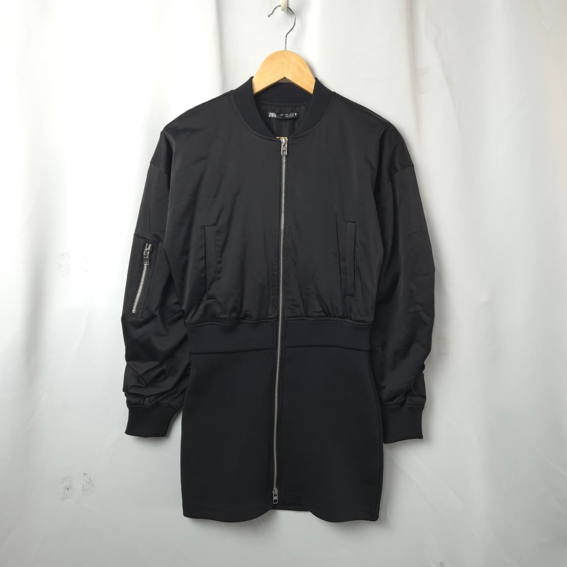 여S-M 자라 봄버 자켓 원피스 블랙 상품이미지1