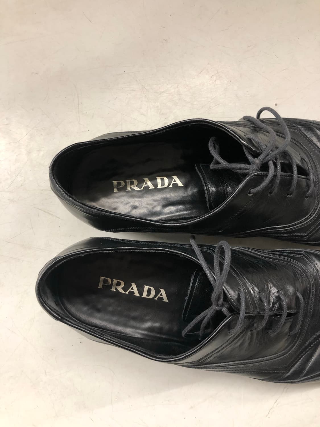 Prada 스퀘어토 더비슈즈 UK8.5 상품이미지4
