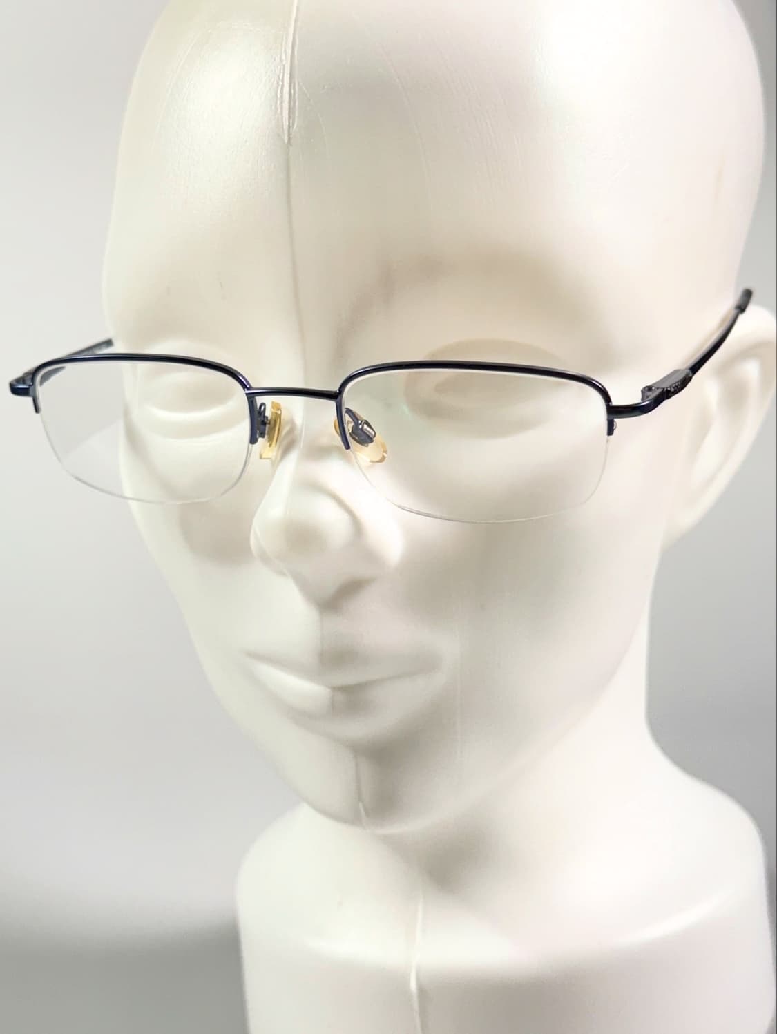 90s 네이비 블루 스퀘어 반무테 빈티지 안경 상품이미지6