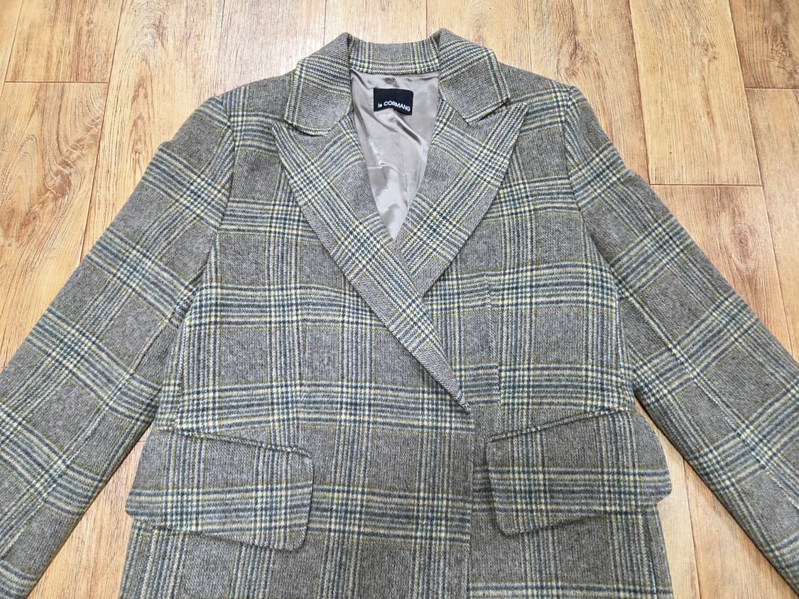 르꼬르망(le cormang) 클래식 체크코트 프리사이즈 새상품 상품이미지5