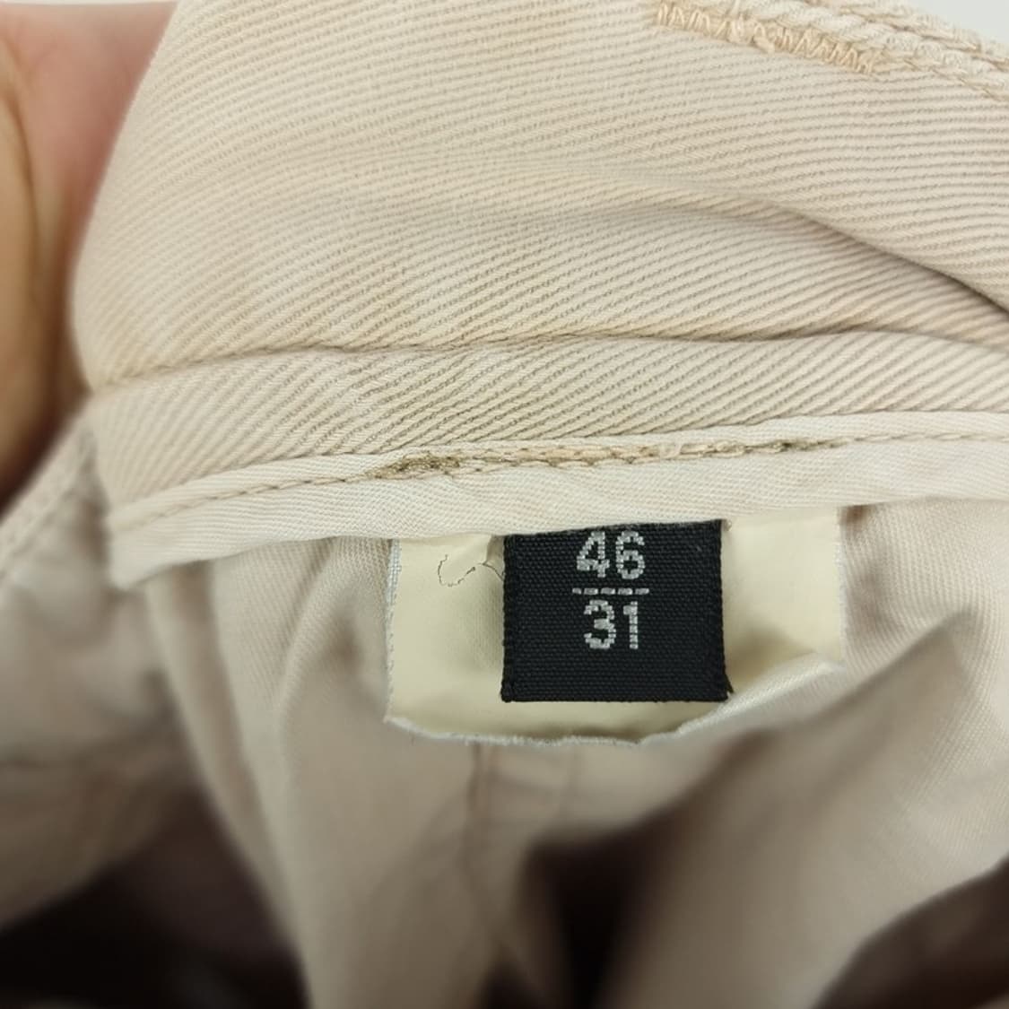 [아르마니] 루즈 스트레이트 미니멀 코튼 팬츠 아이보리 P01520 상품이미지7