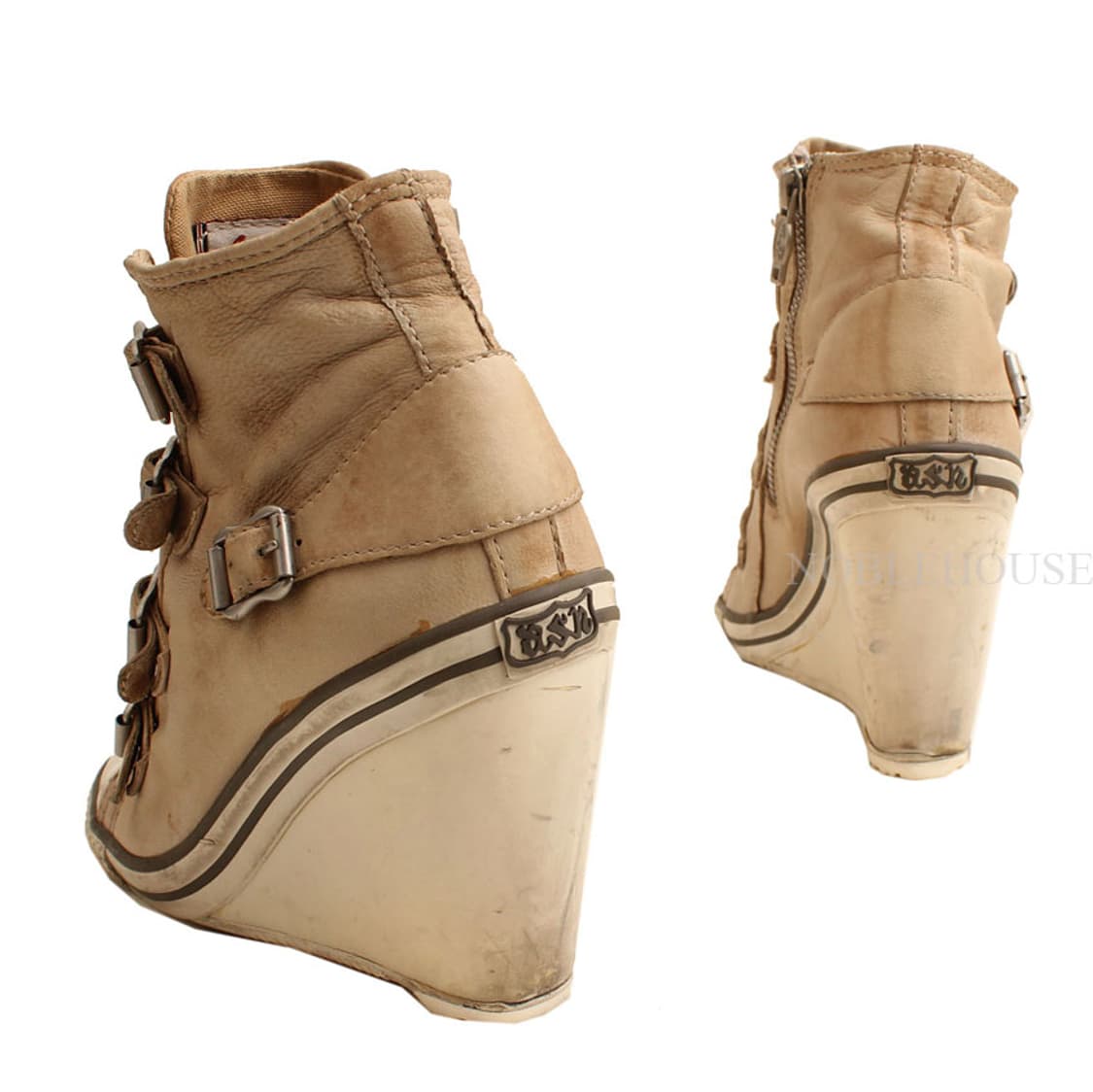 아쉬 빈티지베이지 레더 웨지 스니커즈 36 상품이미지5