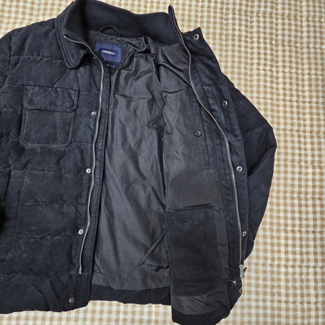 다니엘크레뮤 스웨이드 거위털 패딩 남자100 상품이미지5