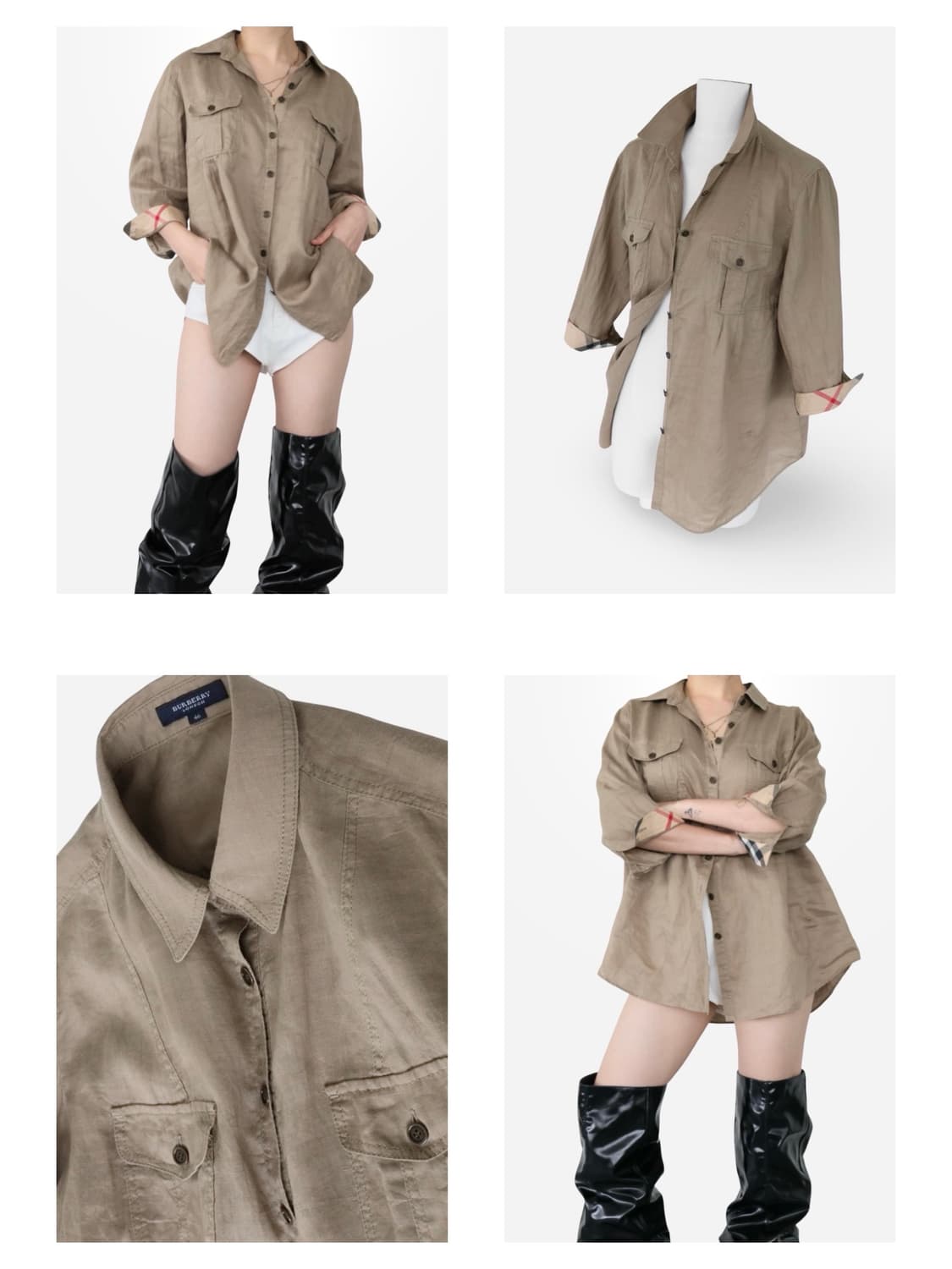 Burberry London Linen Check Shirt 상품이미지2