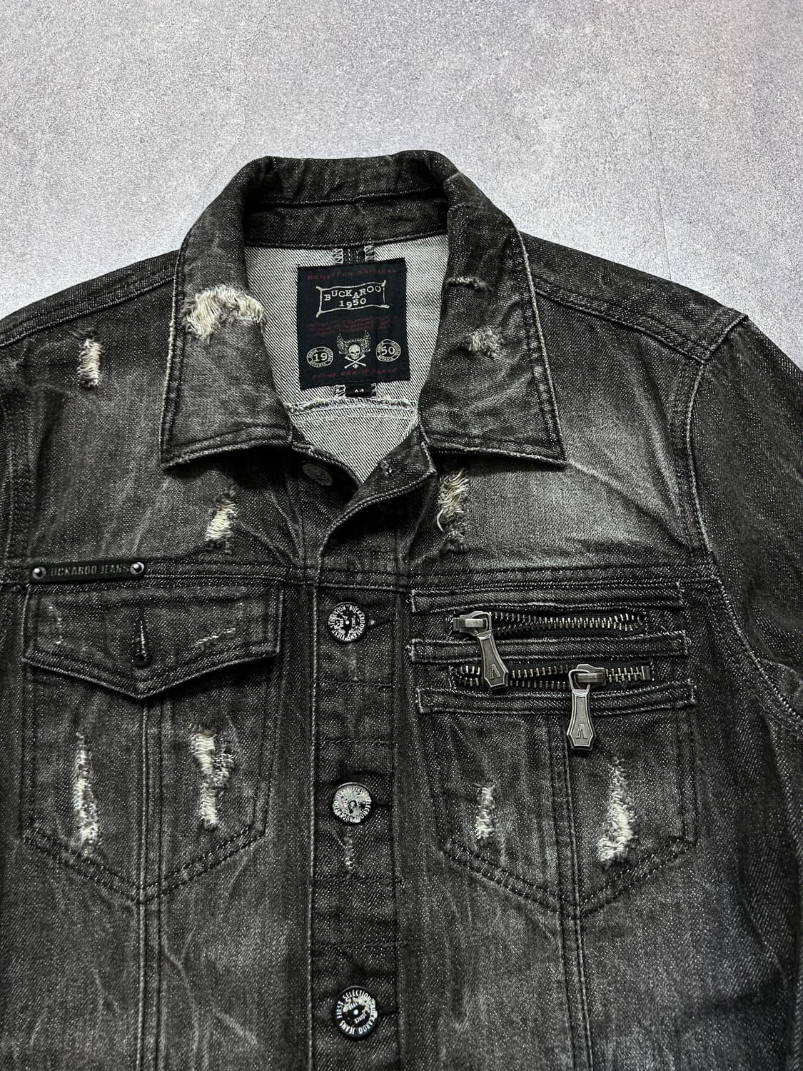 버커루 디스트레스드 트러커 자켓 상품이미지2