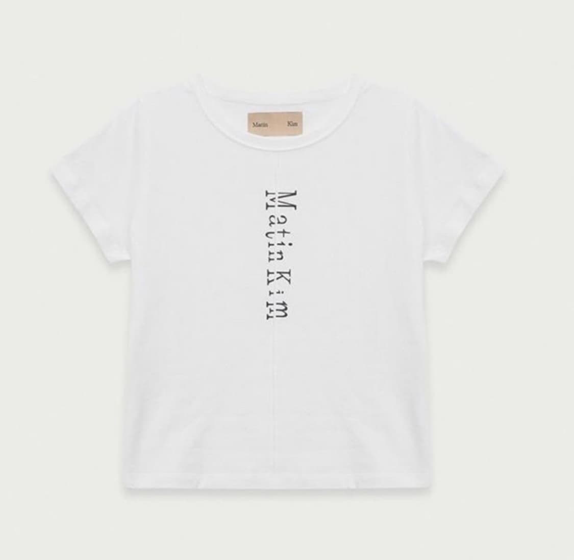 마뗑킴 핀턱 로고 크롭 반팔 티셔츠 화이트 (새상품) 상품이미지1