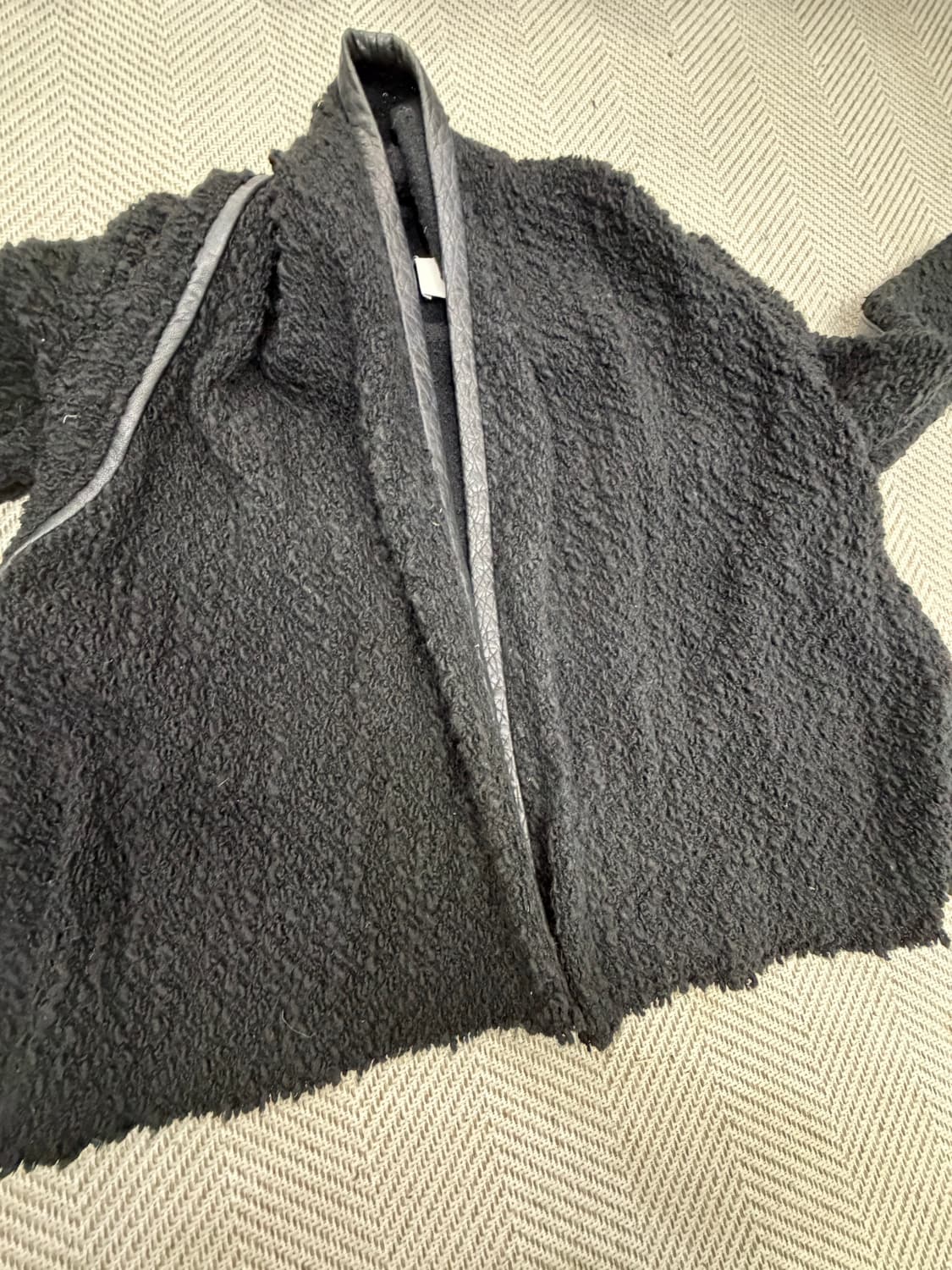 정품) IRO 이로 검정 가죽 니트 자켓 40 상품이미지7