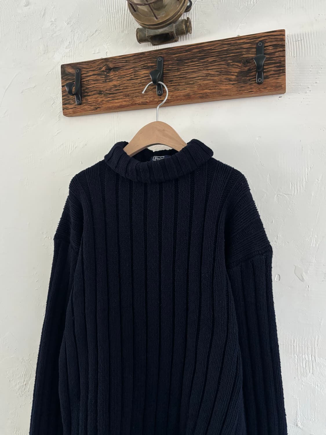 Polo 폴로 랄프로렌 90s 헤비 코튼 네이비 터틀넥 스웨터 상품이미지3