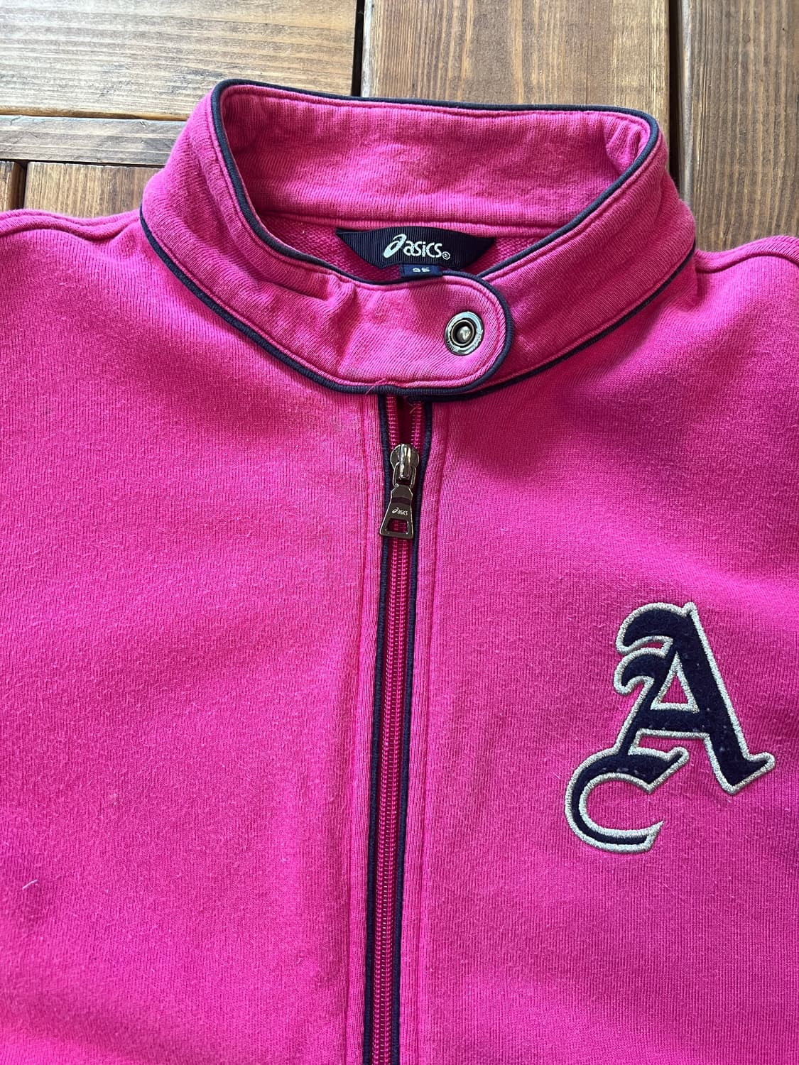 Asics 로고 딥 핑크 집업 상품이미지7