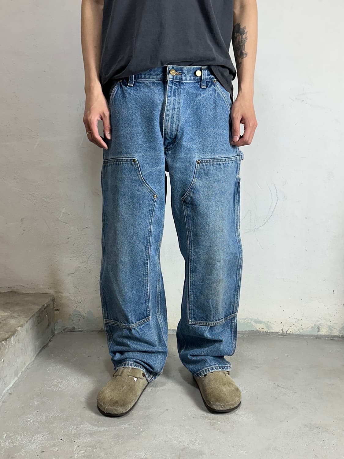 00's OG 칼하트 데님 더블니 칼하트 워크팬츠 썩블니 상품이미지3