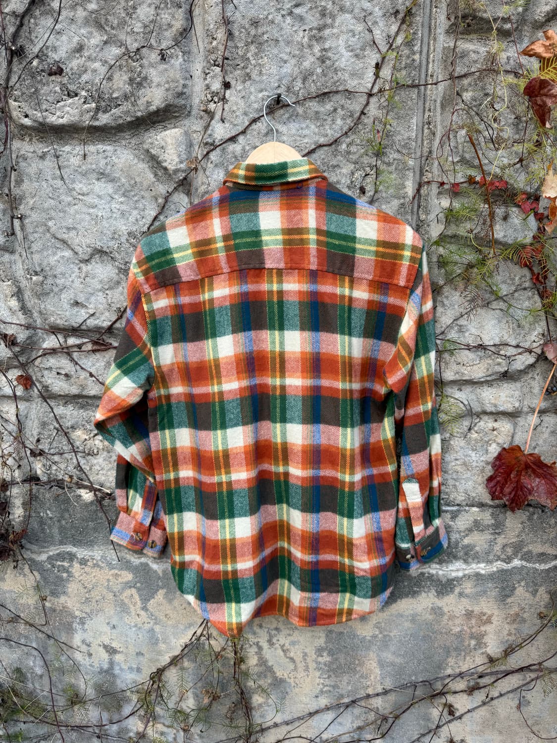 일본 빈티지 멀티 컬러 체크 투포켓 플란넬 셔츠  상품이미지2