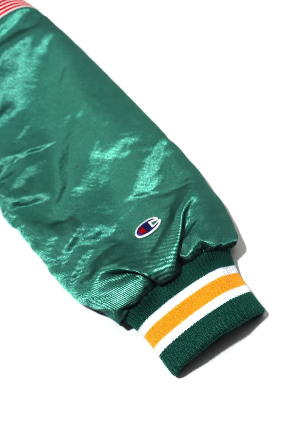 CHAMPION 그린 샤틴 바시티 점퍼 size L 상품이미지8