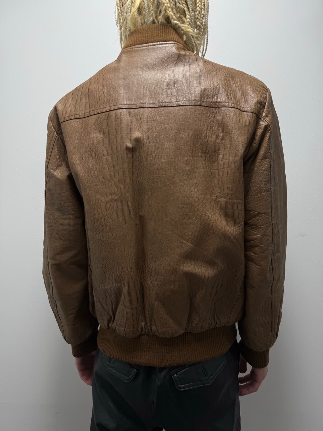 VTG CROCODILE EMBOSSED LEATHER JACKET 상품이미지10