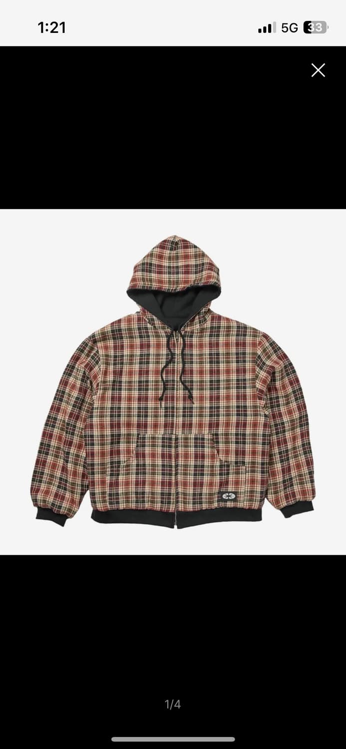 이알티알-Reversible Hoodie Zip-Up Check Red 상품이미지1