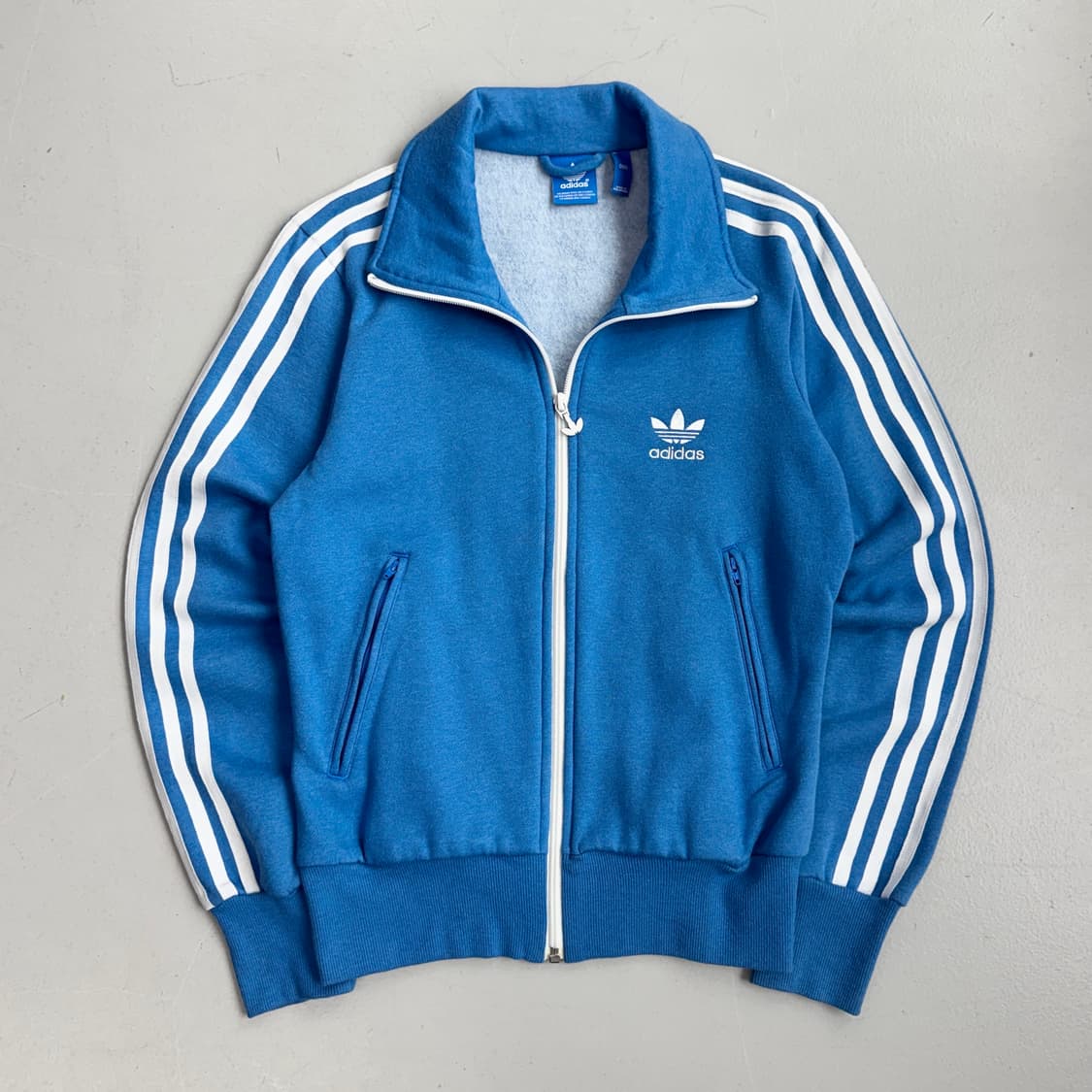 아디다스 빅로고 파이어버드 코튼 트랙탑 져지 하늘색 상품이미지2