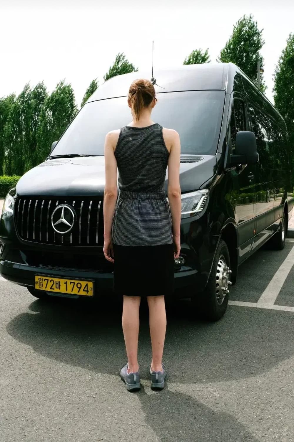 페스토 스트라이프 슬리브리스 탑 블랙 상품이미지2