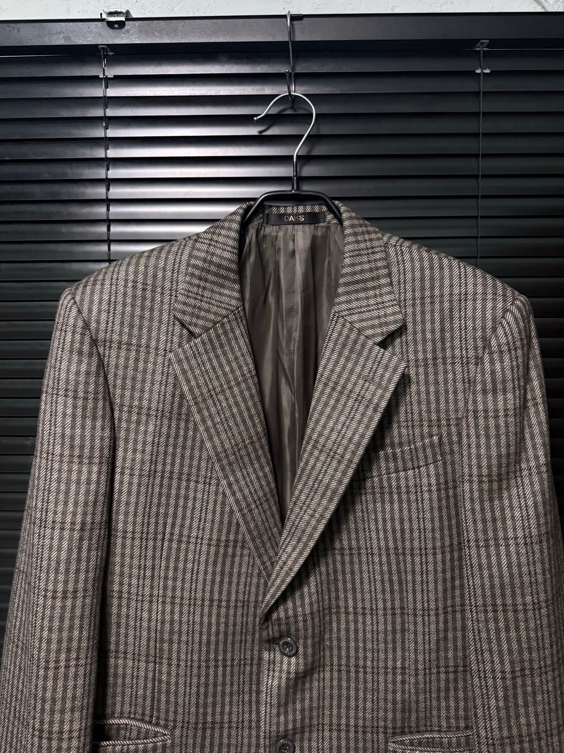 닥스 울 체크 캐시미어 자켓 브라운 갈색 2버튼 블레이져 모 클래식 마이 상품이미지3