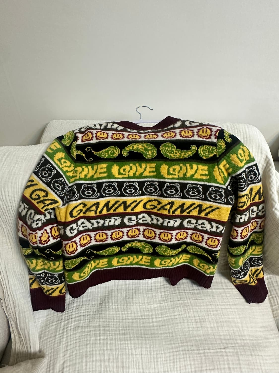 GANNI 가니 로고 패턴 울 가디건 상품이미지2