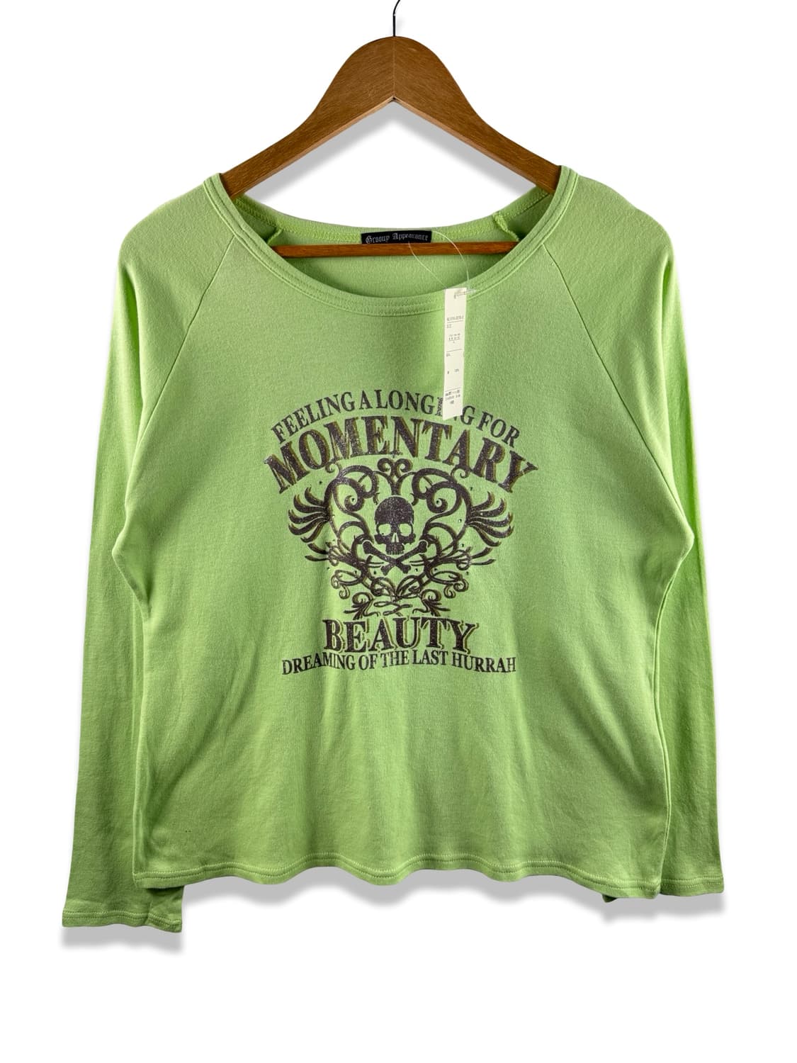 JPN 스컬 글리터 연두 롱슬리브2733 상품이미지1