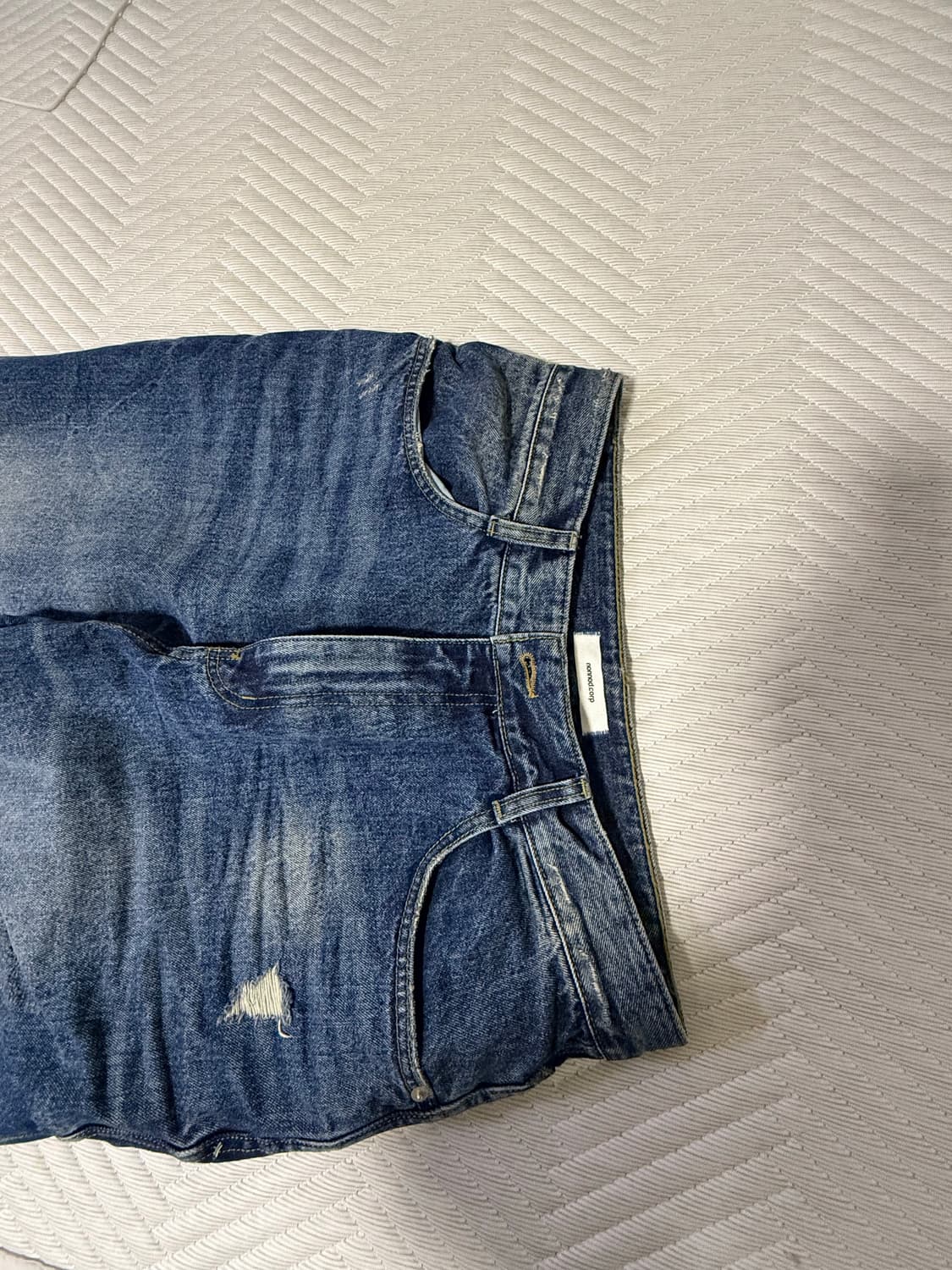 논노드 더블포켓 데님 미드블루 상품이미지5