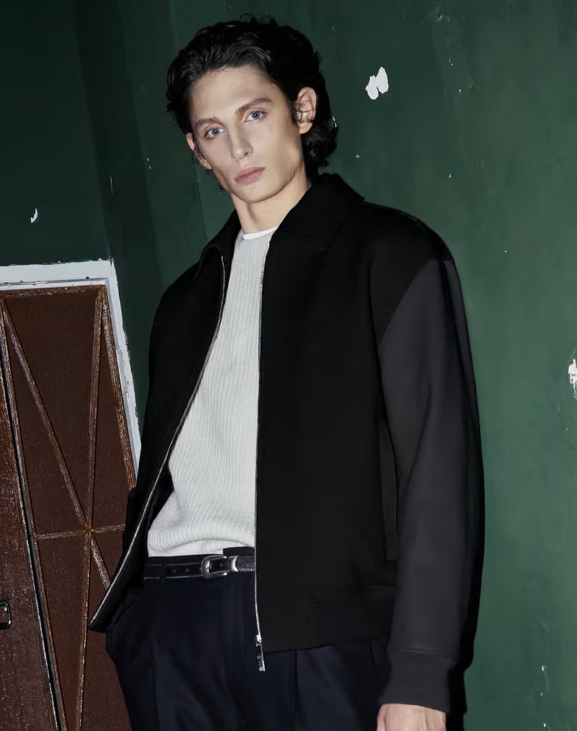 질스튜어트 캐시미어 양가죽 바시티 퀼팅 울 블루종 자켓 L(105) JN 상품이미지2