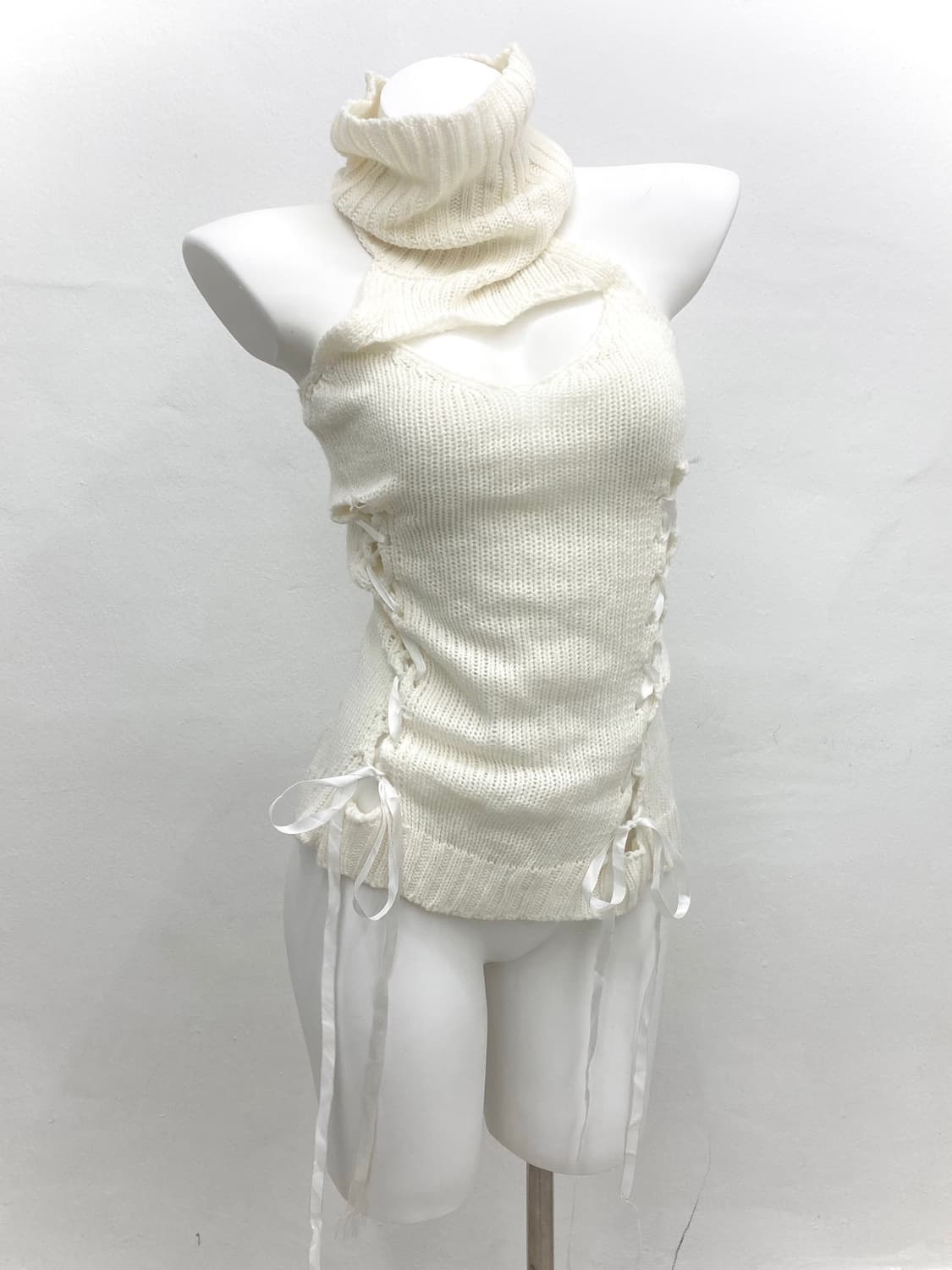 Ivory lace-up knit 상품이미지2