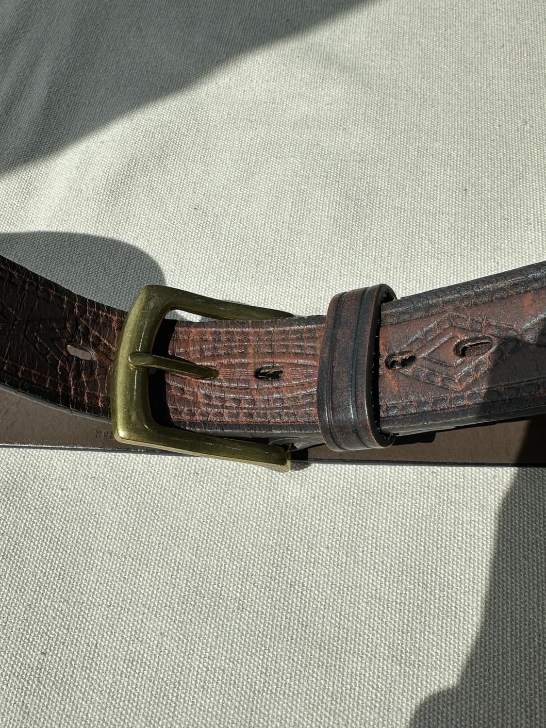 랭글러 웨스턴 브라운 레더 벨트 42 상품이미지2